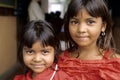 Portrait of hispanic girl with sister, Nicaragua Royalty Free Stock Photo