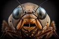 portrait of hissing cockroach close-up, shouts directly into the camera