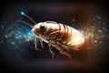 portrait of hissing cockroach flying in space