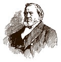 Portrait of American religious leader, politician and settler Brigham Young