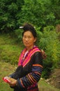 Portrait of a Hmong woman in the area of Lai Chau Royalty Free Stock Photo