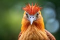 Portrait of a Hoatzin bird with a spiky crest