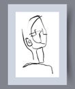 Portrait human minimalism head wall art print