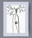 Portrait human organic tree wall art print