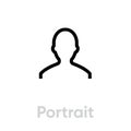 Portrait icon. Editable Vector Outline.