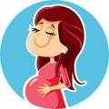 Pregnant Woman Vector Logo Character Design