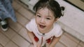 Portrait image of funny asian toddler girl 2-3 years old