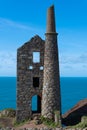 A portrait image of Wheal Owles tin mine, Cornwall Royalty Free Stock Photo