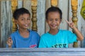 Portrait image of Unidentified local Mantanani Island happy kids smile