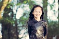 Portrait image of a young Maori girl with copy space