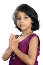 Portrait of Indian Girl Praying Royalty Free Stock Photo