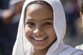 Portrait Indian girl, who visited the Ellora cave, State of Maharashtra, India