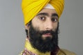 Portrait of Indian sikh man with bushy beard Royalty Free Stock Photo