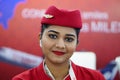 Portrait of Indian woman  in Air hostess uniform Royalty Free Stock Photo