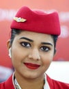 Portrait of Indian woman  in Air hostess uniform Royalty Free Stock Photo