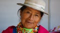 Portrait of an indigenous old woman from the province of Chimborazo