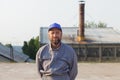 portrait of an industrial manufacturing factory worker