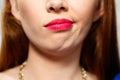 Facial Expressions Of Young Redhead Woman Closeup Royalty Free Stock Photo