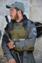 Portrait of Israel Defense Forces downtowm Jerusalem,