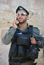 Portrait of Israel Defense Forces downtowm Jerusalem,