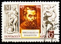 Portrait of Italian sculptor Michelangelo (1475-1564), Cultural Anniversaries serie, circa 1964