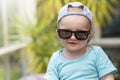 Portrait of ittle baby boy in sunglasses