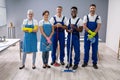 Portrait Of A Janitors In The Office Royalty Free Stock Photo