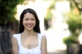 Portrait of a japanese woman outdoors Royalty Free Stock Photo