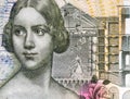 Portrait of Jenny Lind, Swedish opera singer on 50 Swedish Krona banknote. Royalty Free Stock Photo