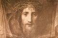 Portrait of Jesus Christ by Correggio in a vintage book Portraits of Christ, by K.A. Fisher, 1896, Moscow