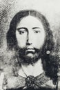 Portrait of Jesus Christ by Hans Memling in a vintage book Portraits of Christ, by K.A. Fisher, 1896, Moscow