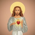 portrait jesus christ sacred heart