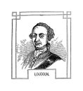 Portrait of John Campbell, wood engraving 1847 Royalty Free Stock Photo