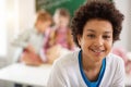 Portrait of a joyful nice schoolboy Royalty Free Stock Photo