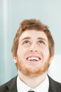 Portrait of joyful young man with red hair and beard Royalty Free Stock Photo