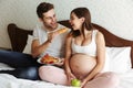 Portrait of a joyful young pregnant couple Royalty Free Stock Photo