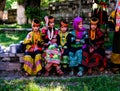 Portrait of Kalash tribe woman in national costume at Joshi fest Bumburet, Kunar, Pakistan Royalty Free Stock Photo