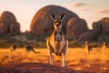 Portrait of kangaroo in the outback Generative AI