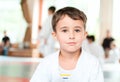 Portrait of karate boy training Royalty Free Stock Photo