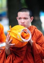 Portrait of Khmer monk at the temple in Kiengiang, Vietnam