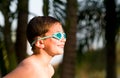 Portrait of kid in backyard