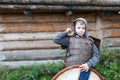 Kid posing in Viking Armor