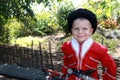 Kid in traditional Cossack clothes