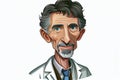 Portrait of a kind doctor in cartoon style. AI generated