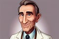 Portrait of a kind doctor in cartoon style. AI generated