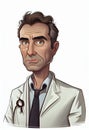 Portrait of a kind doctor in cartoon style. AI generated