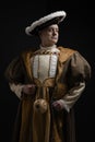 Portrait of King Henry VIII in historical costume Royalty Free Stock Photo