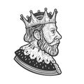 portrait of king sketch vector illustration