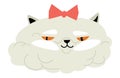 Fluffy kitten, portrait of cat cartoon character