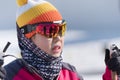 Portrait of Korean sportswoman biathlete Lee Hyunju South Korea during Regional junior biathlon competitions East of Cup